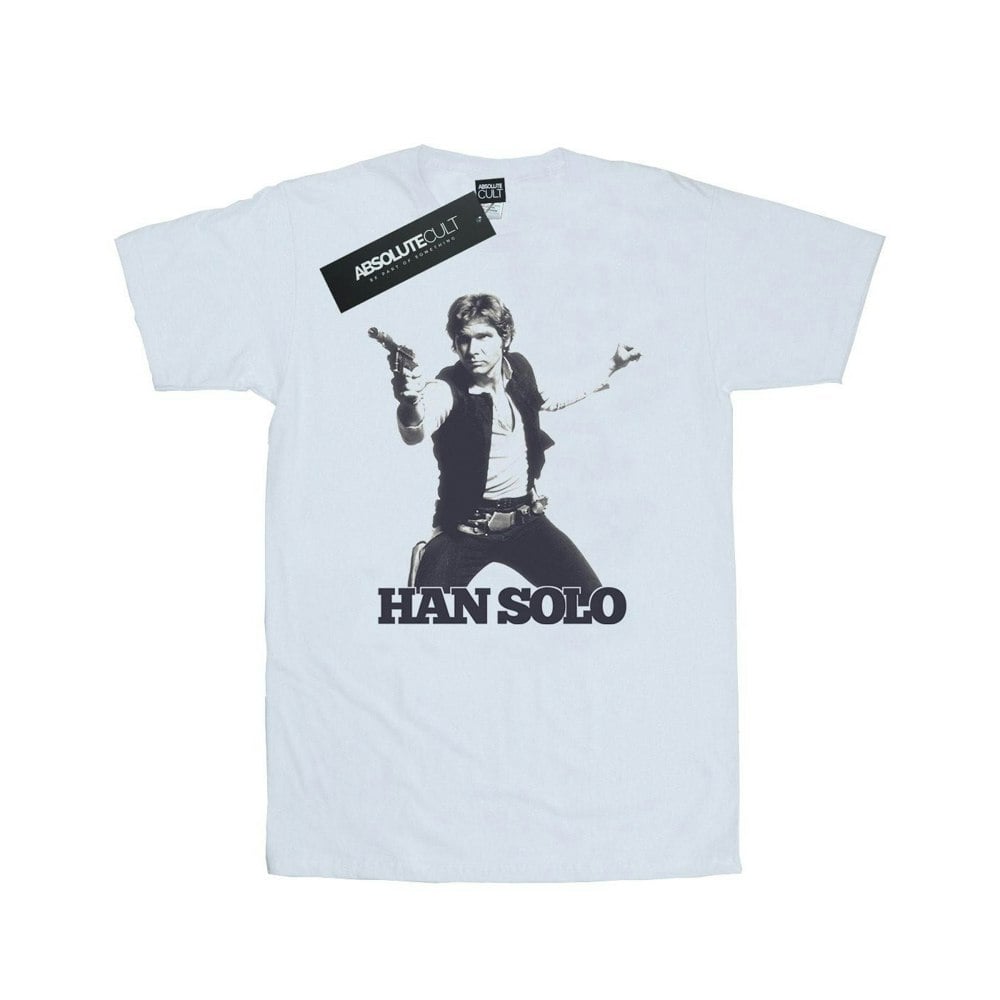Star Wars Mens Han Solo Retro Photo T-Shirt - White