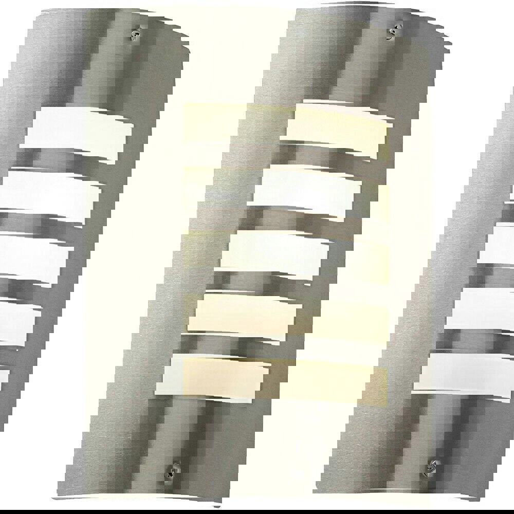 IP44 Outdoor Curved Wall Light Brushed Steel & Diffuser E27 Edison Porch Lamp Loops