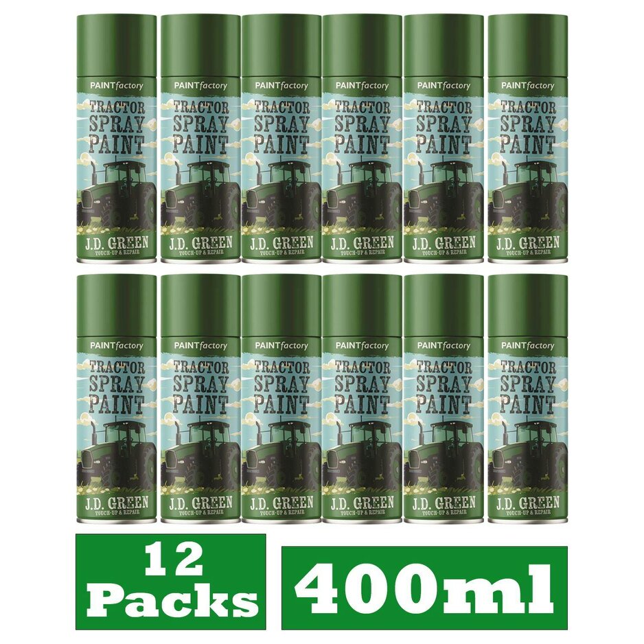 Paint Factory 12X - Tractor Spray Paint John Deere Green 400ml