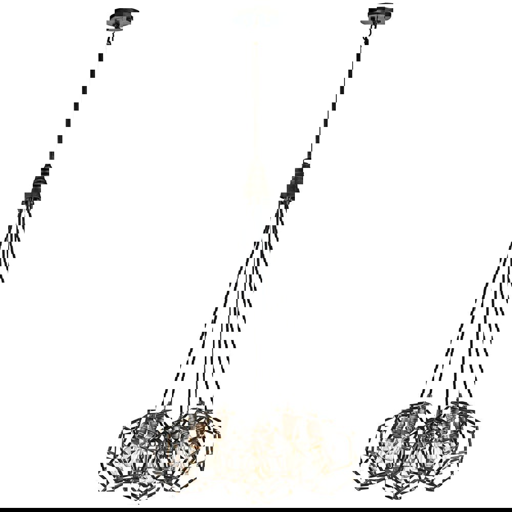 6 Bulb Chandelier Hanging Pendant LIght Raw Steel LED E27 100W Bulb Loops