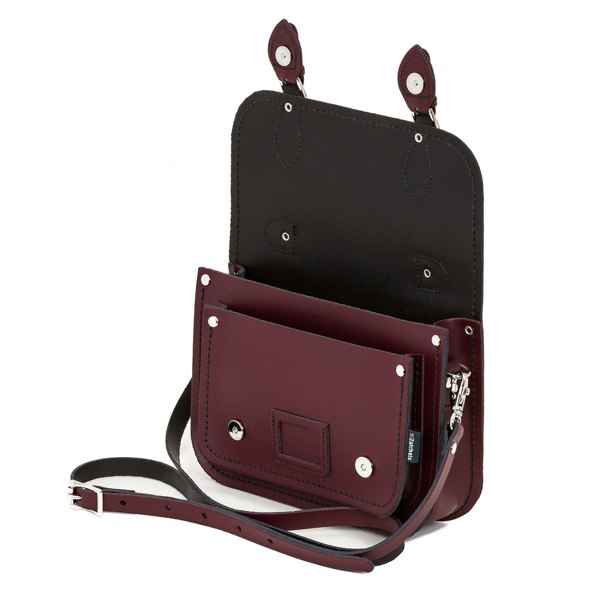 Marsala Red Leather Midi Satchel - Midi Satchel - Zatchels