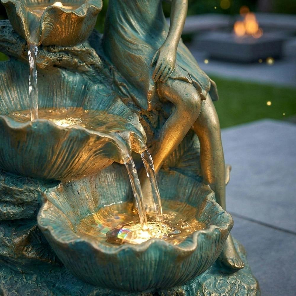 Garden Greatness Fairy Falls Cascading Solar Water Feature