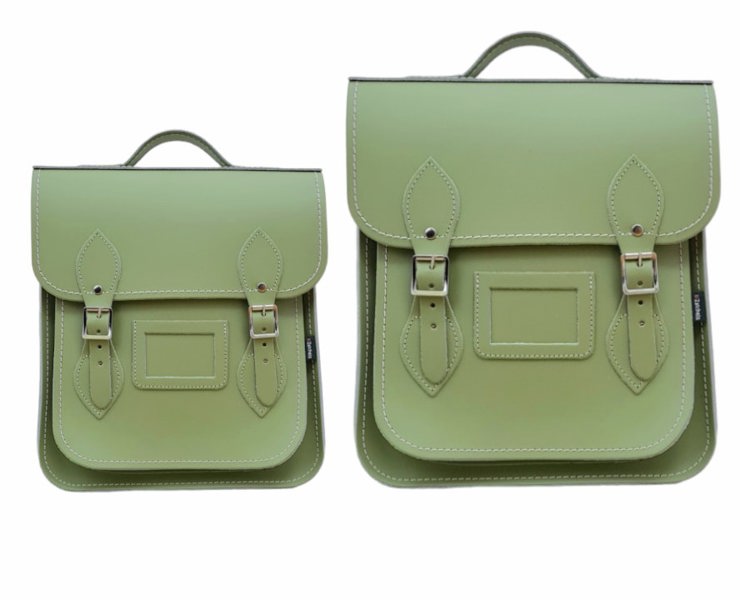 Zatchels Handmade Leather City Backpack - Sage Green