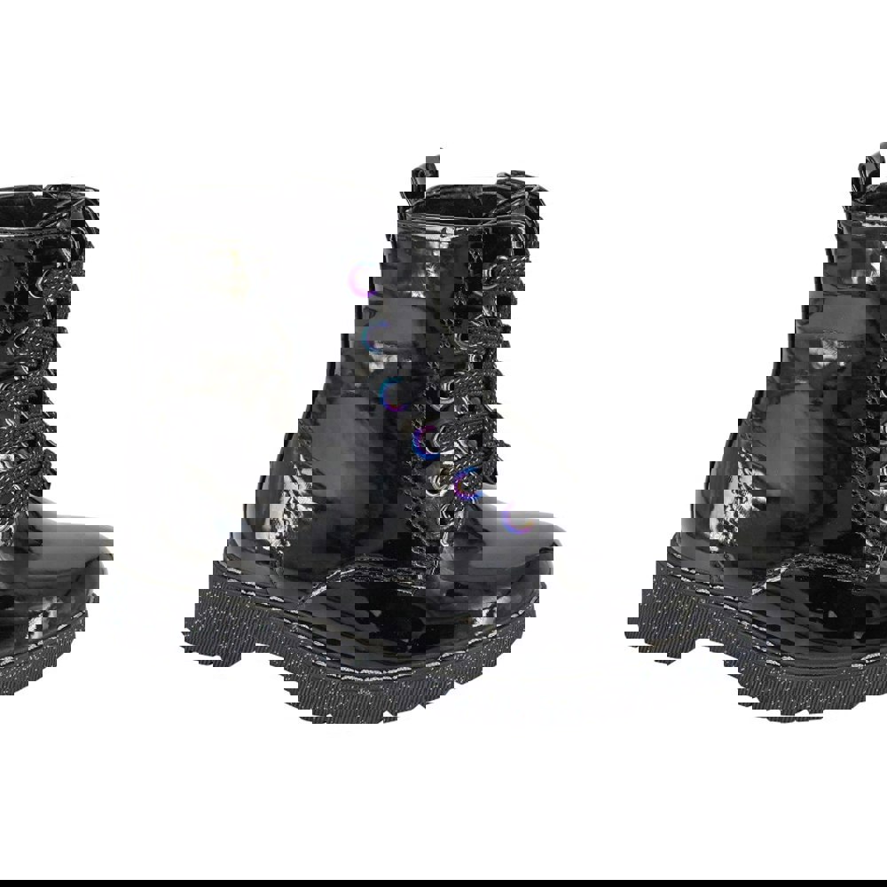 Cipriata Girls Adria Glitter Side Zip Ankle Boots - Black