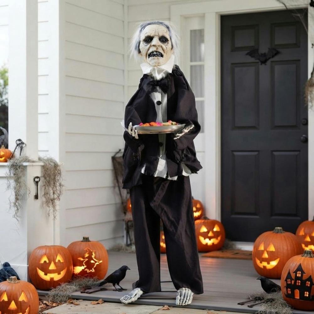 Garden Greatness 4ft Animated Spooky Butler Halloween Decoration