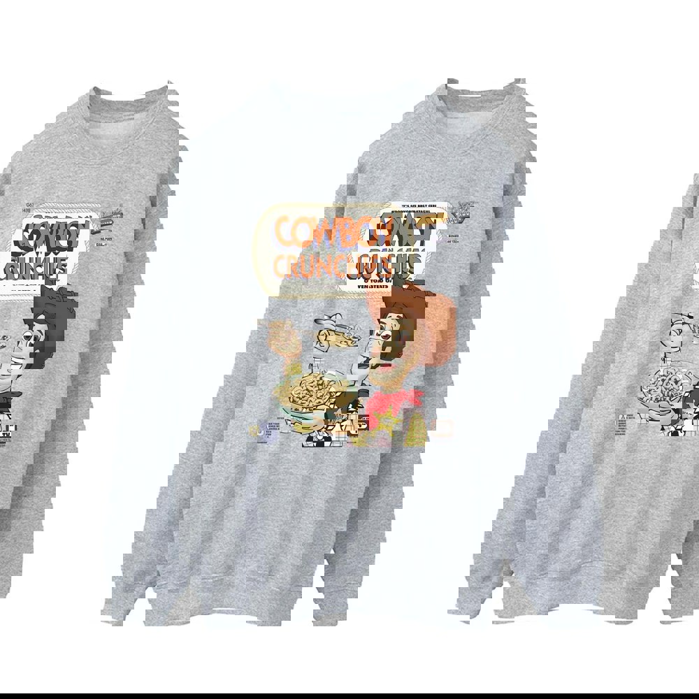 Disney Mens Toy Story Woody Cowboy Crunchies Sweatshirt - Sports Grey