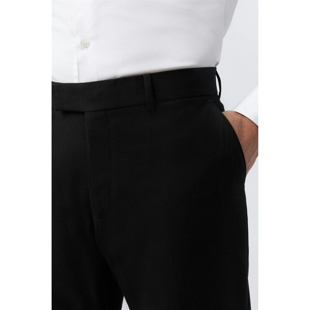 Antique Rogue Regular Fit Black Texture Stretch Trousers