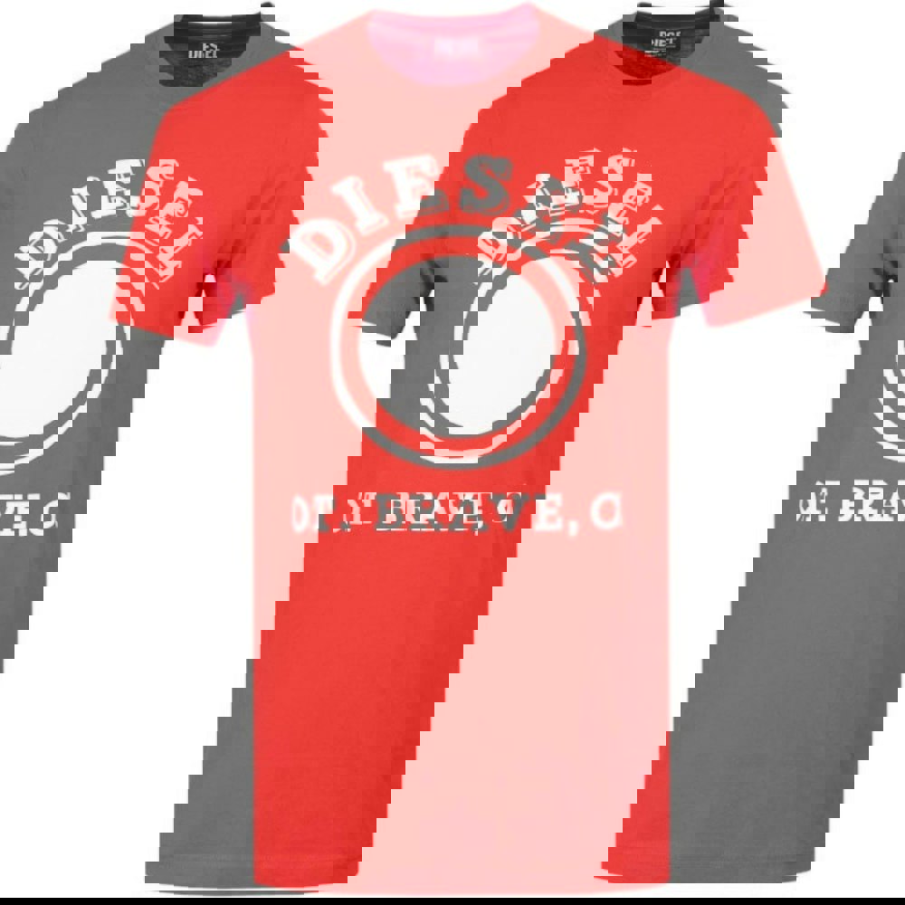 Diesel 1976 Varsity Logo Racing Red T-Shirt S