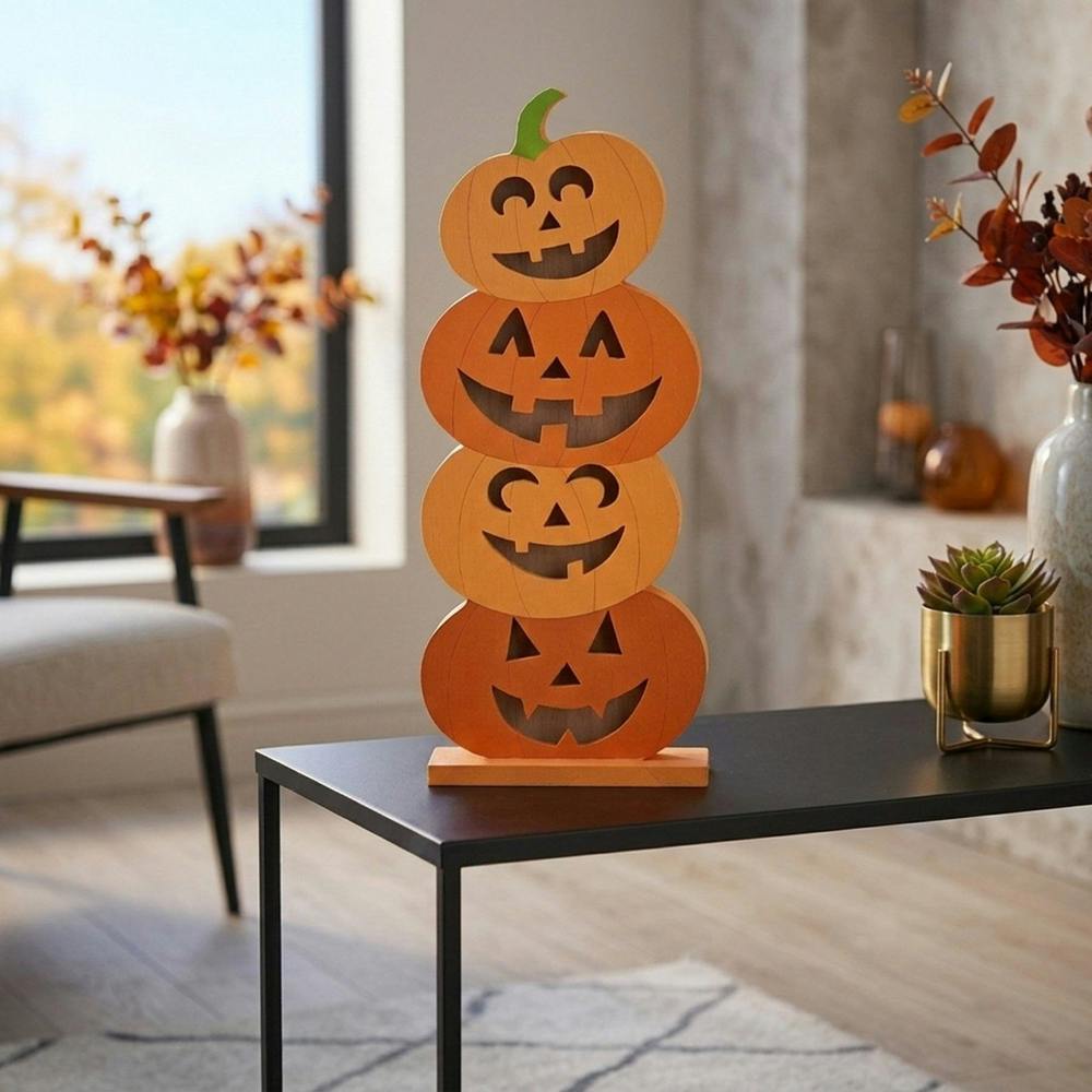 Garden Greatness InLit Pumpkin Stack-o'-Lanterns LED Decor
