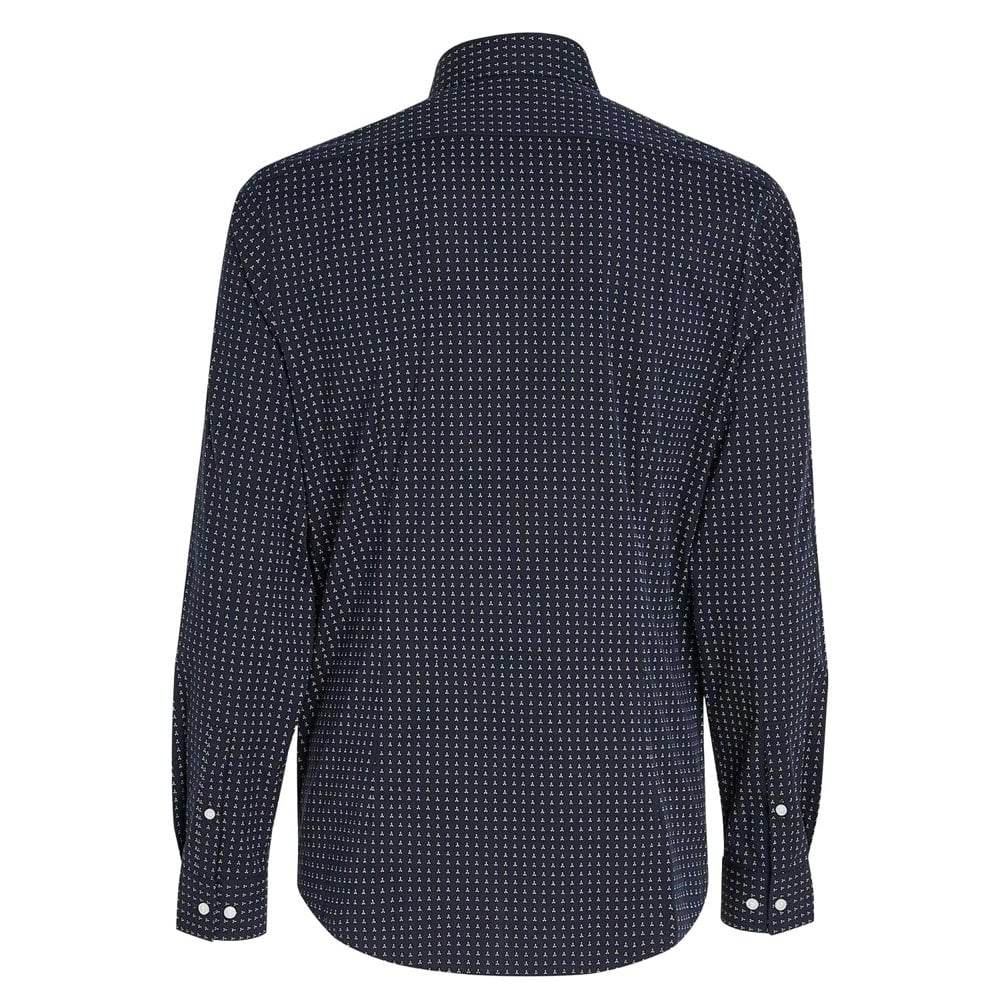 Calvin Klein Mens Microprint Poplin Shirt - Blue