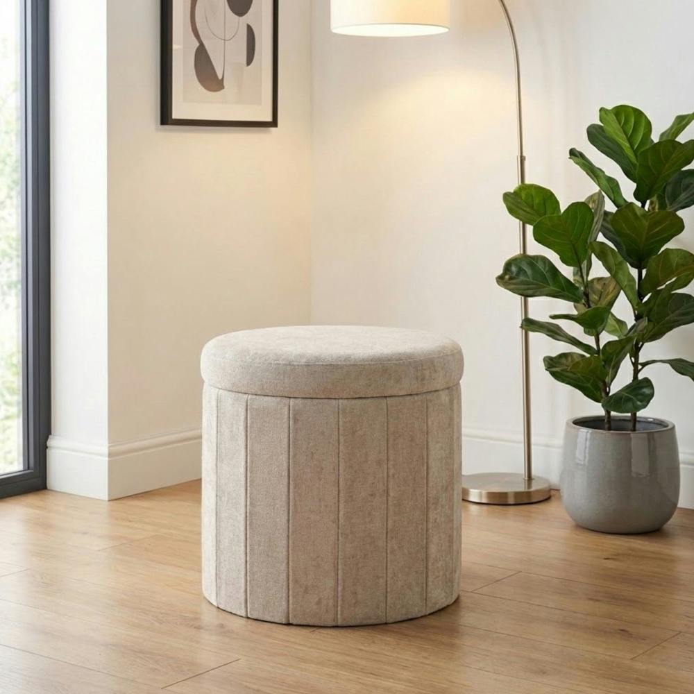 Garden Greatness Natural Fabric Ottoman Storage