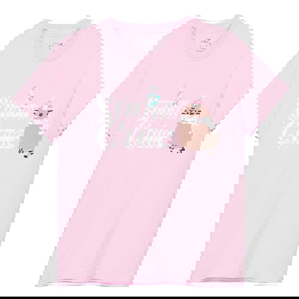 Pusheen Girls Christmas T-Shirt - Pink