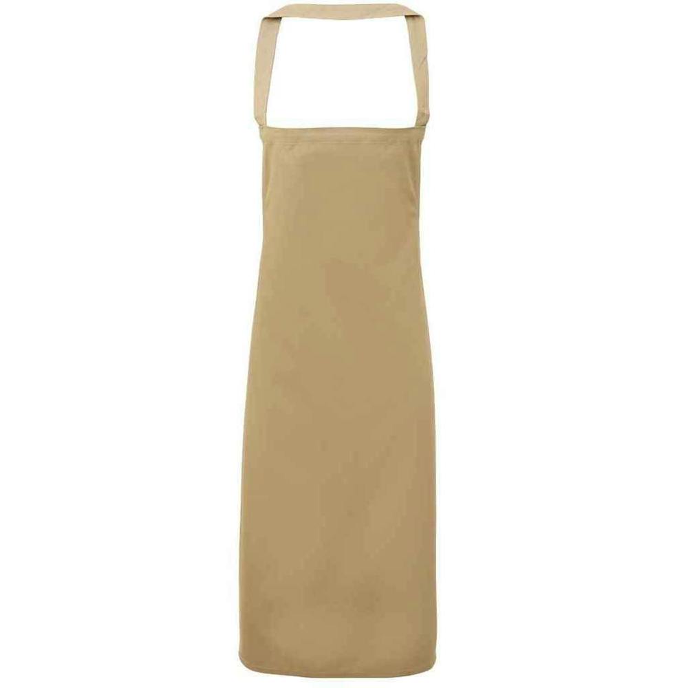 Premier Unisex Adult Cotton Bibbed Apron - Khaki - One Size - Khaki