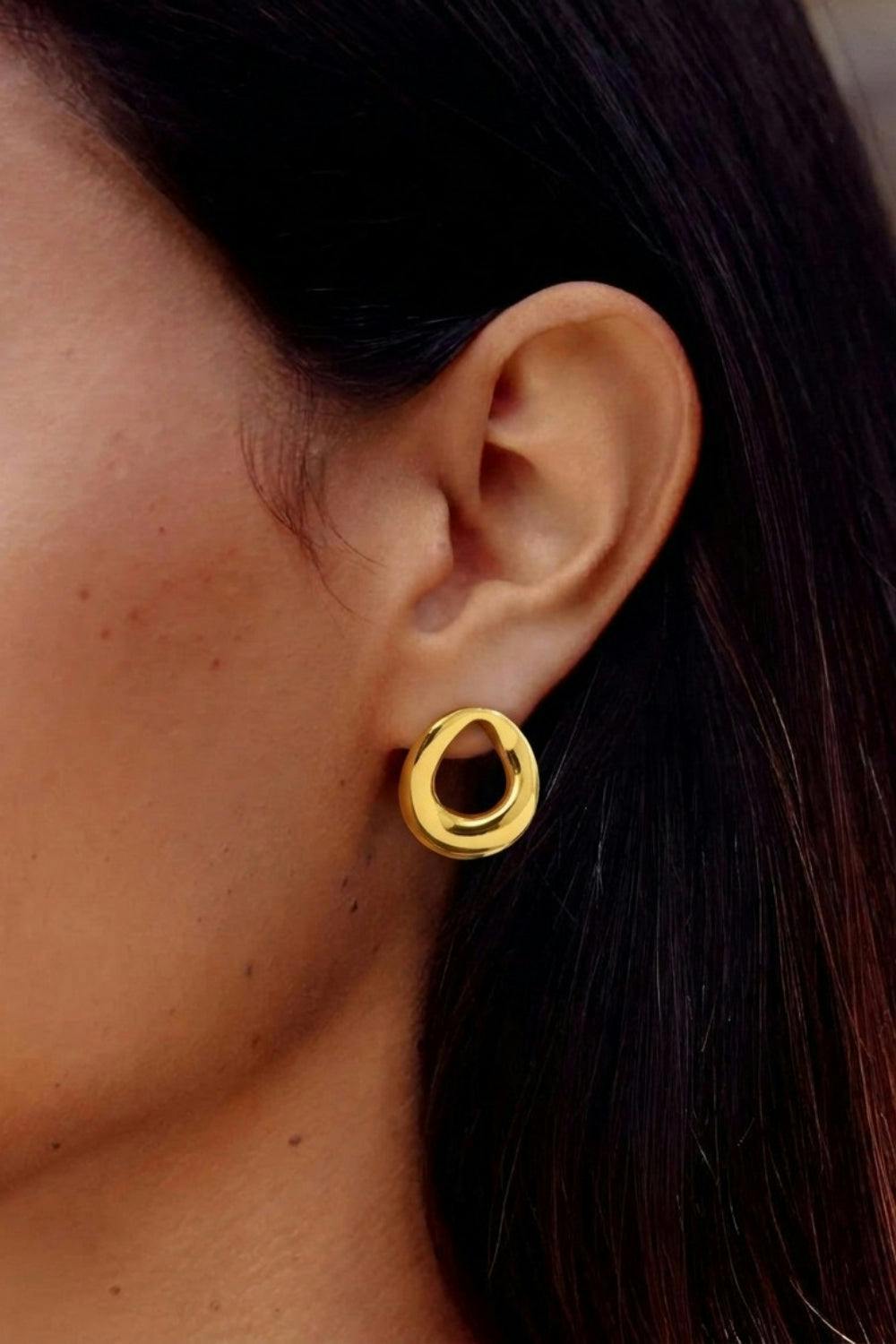 Serla 18k Gold Plated Oval Earrings