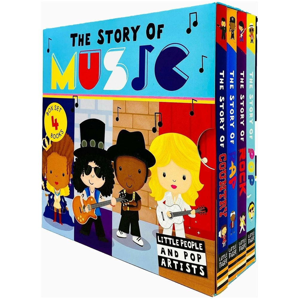 Little People and Pop Artists The Story of Music 4 Book Set (Pop, Rock, Rap & Country)