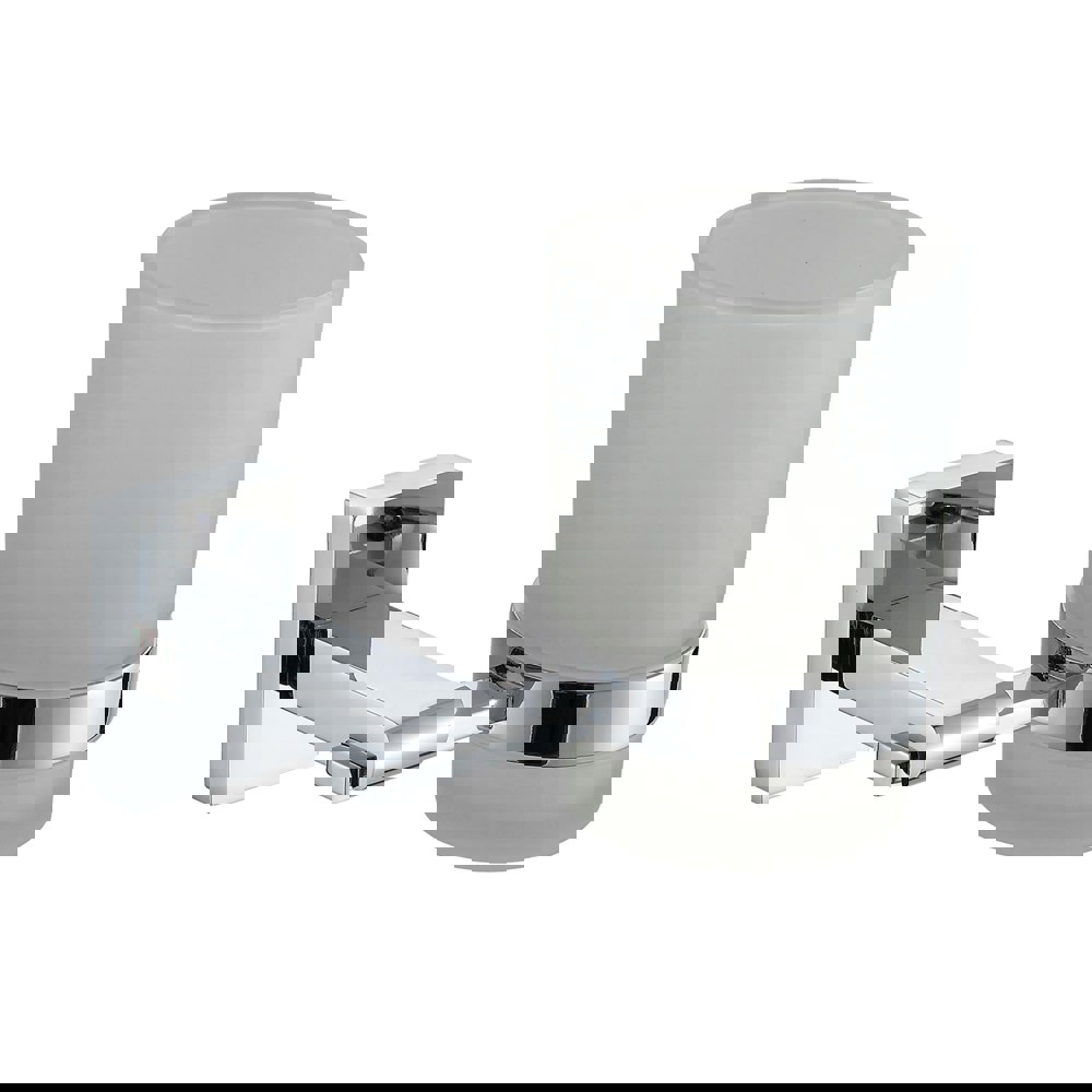 Showerdrape Unity Chrome Stainless Steel & Frosted Glass Wall Mounted Toothbrush Holder