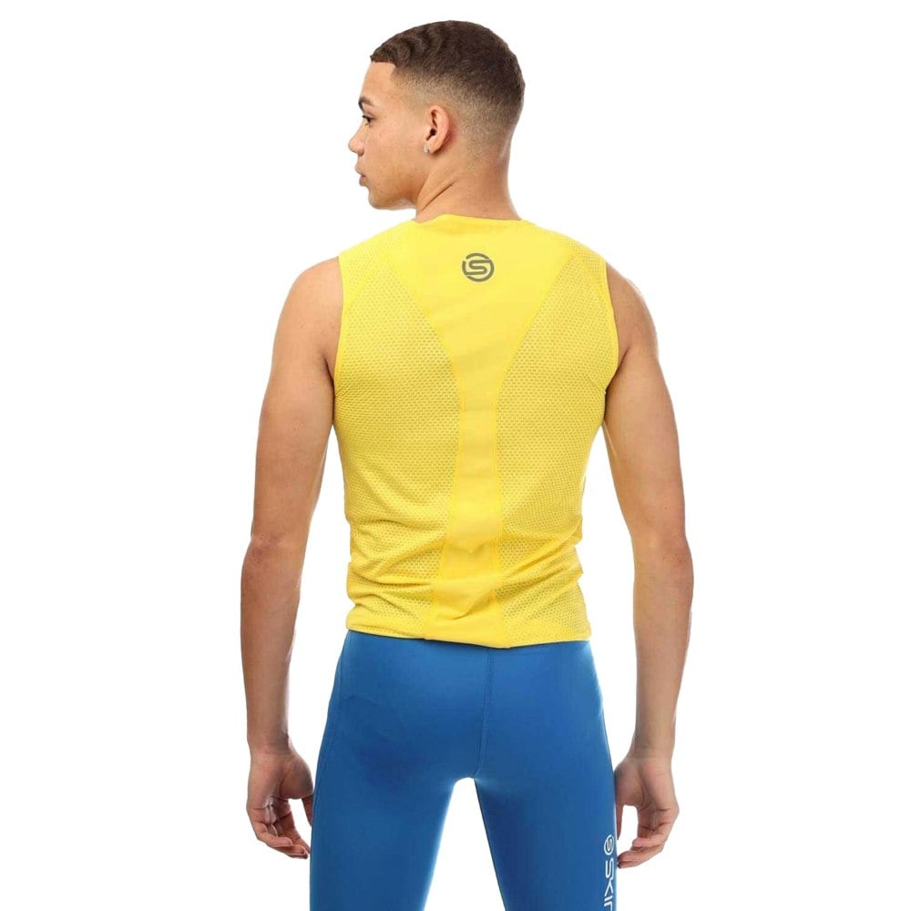 Skins Mens Cycle Sleeveless Base Layer Top - Yellow