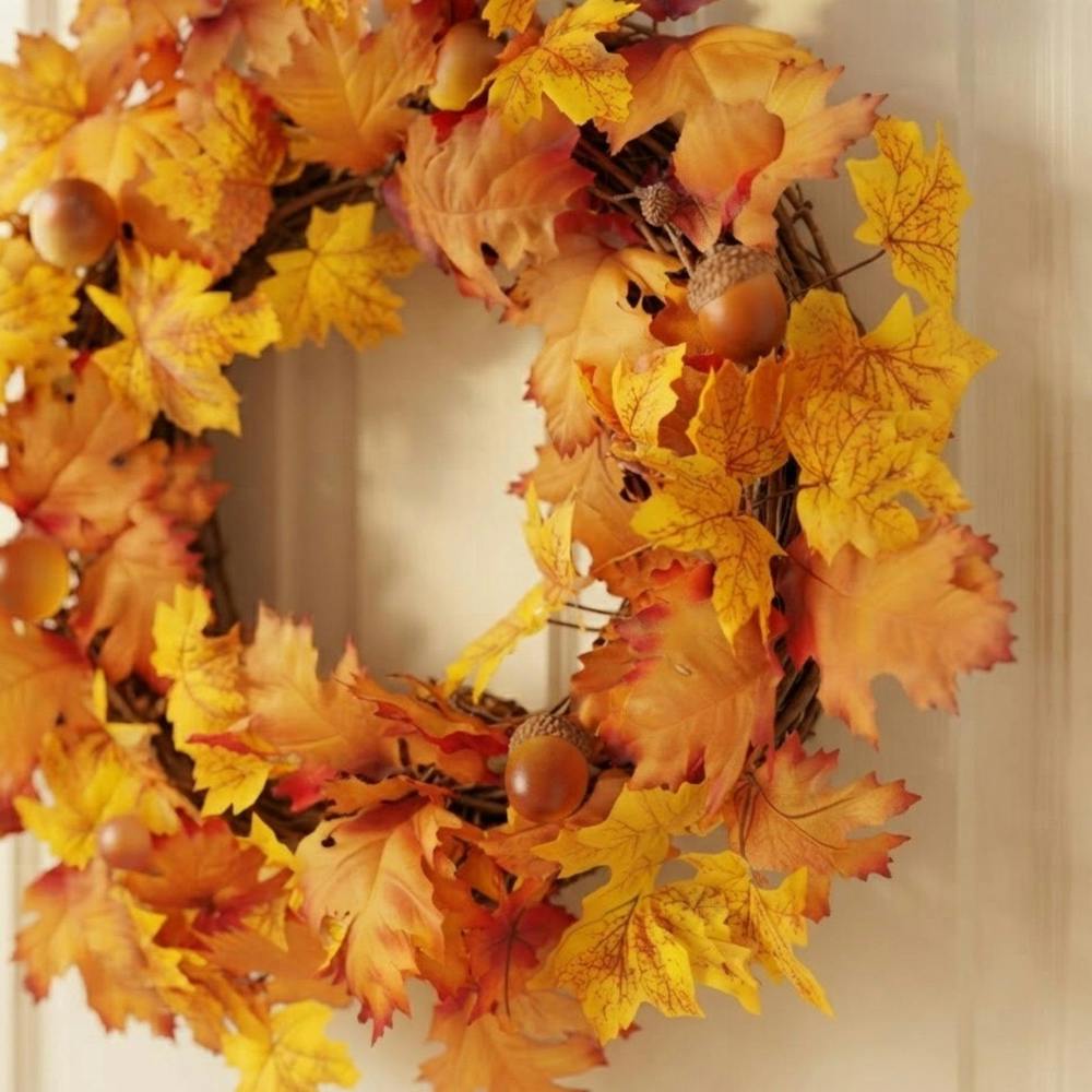 Garden Greatness Harvest Autumn Leaf and Acorn Wreath