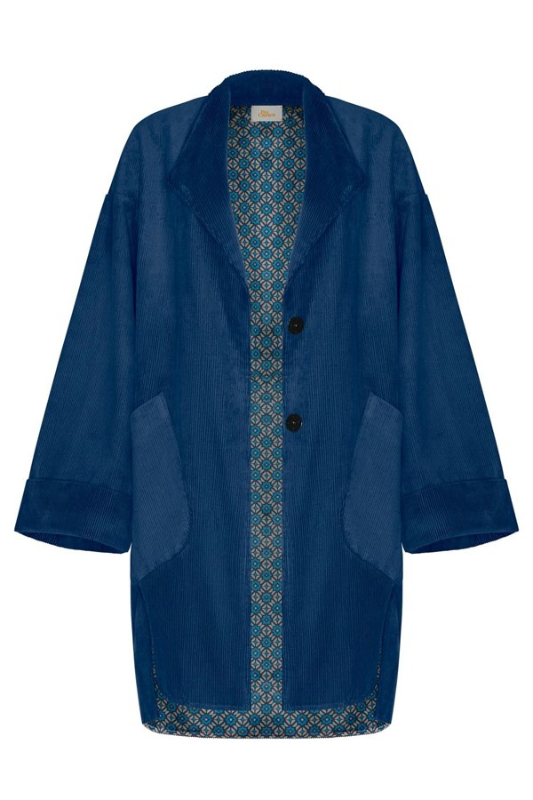 Bo Carter Hilmar Corduroy Oversized Jacket - Blue