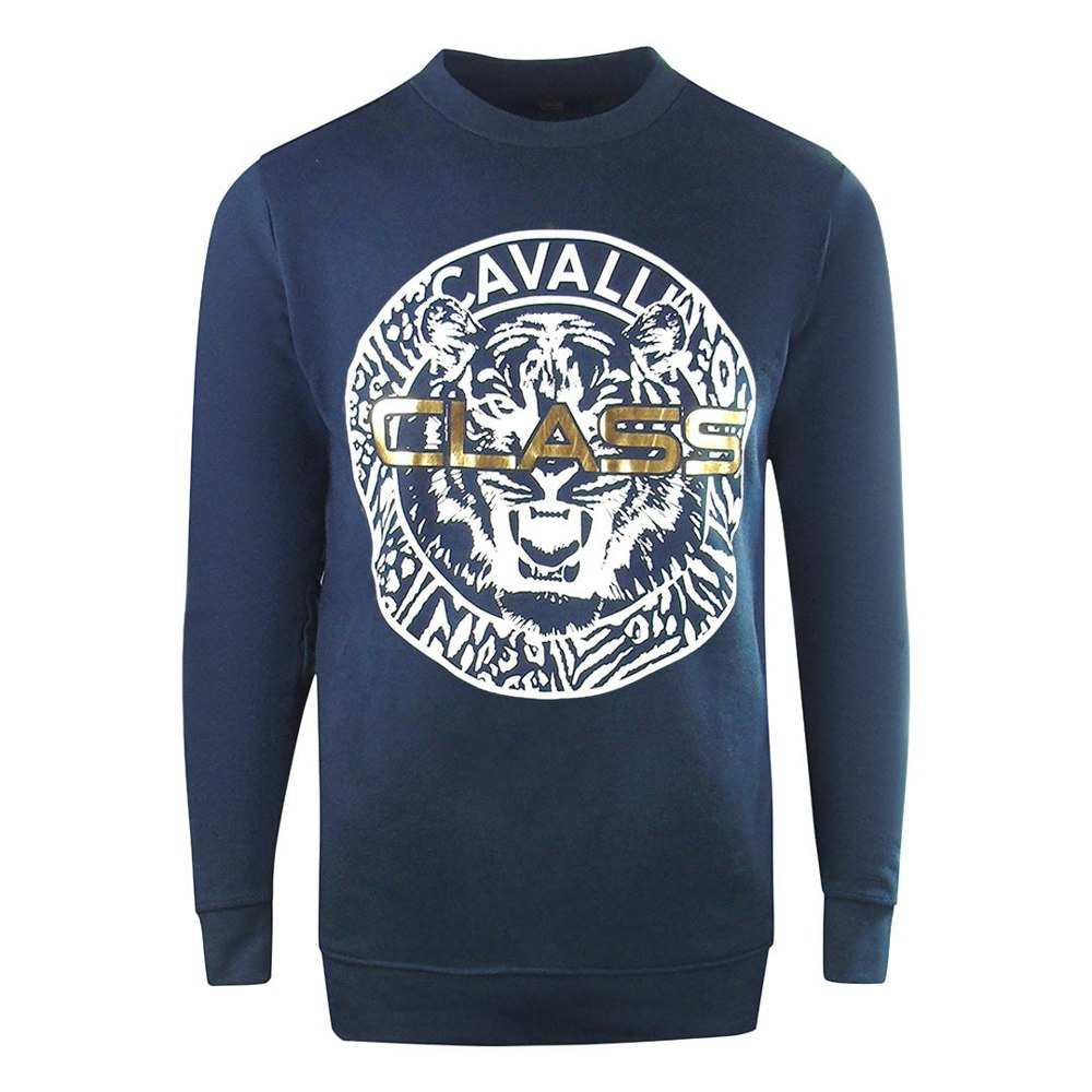 Cavalli Class Large Circle Logo Sweatshirt - Navy Blue