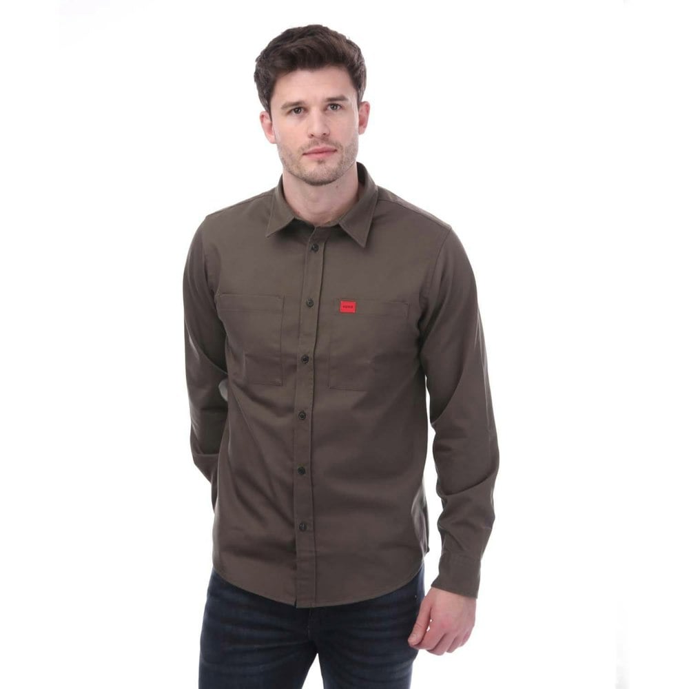 Hugo Mens Egrin Plain Shirt - Brown