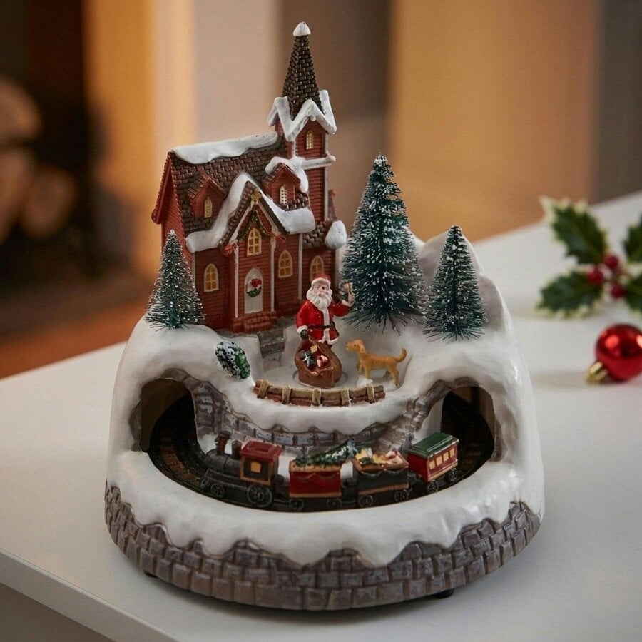 Garden Greatness Animated Christmas Village LED Scene Ornament