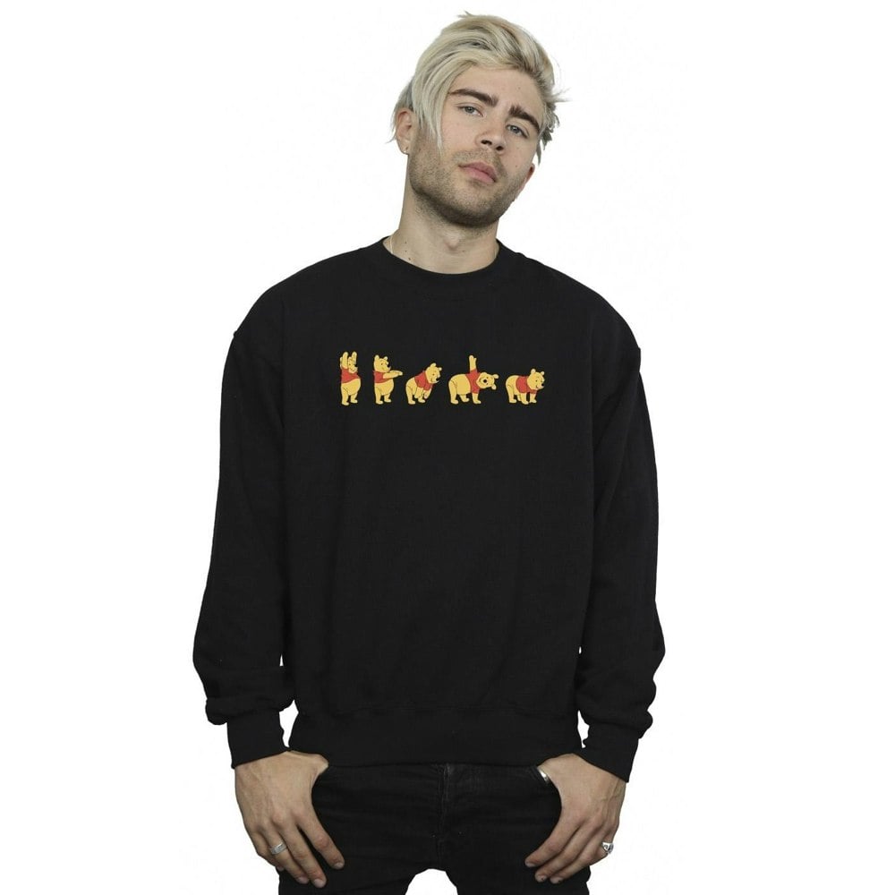 Disney Mens Winnie The Pooh Stretching Sweatshirt - Black