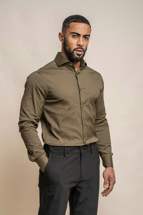 Monaco olive shirt front