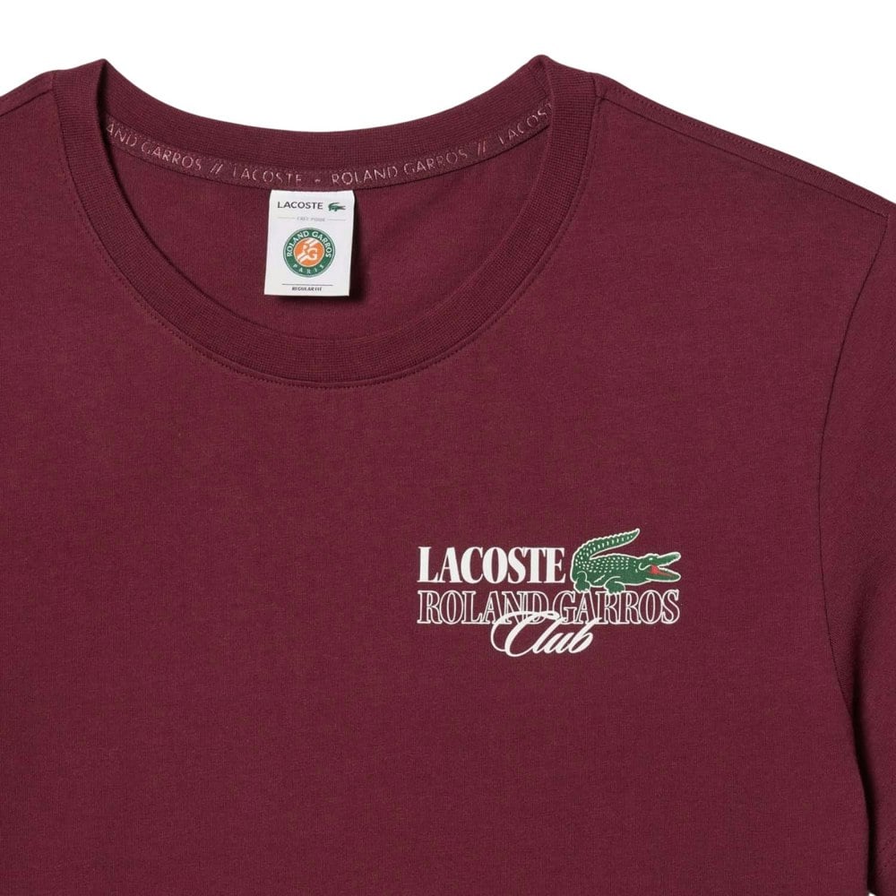 Lacoste Mens Roland Garro Edition Cotton Tennis T-Shirt - Red