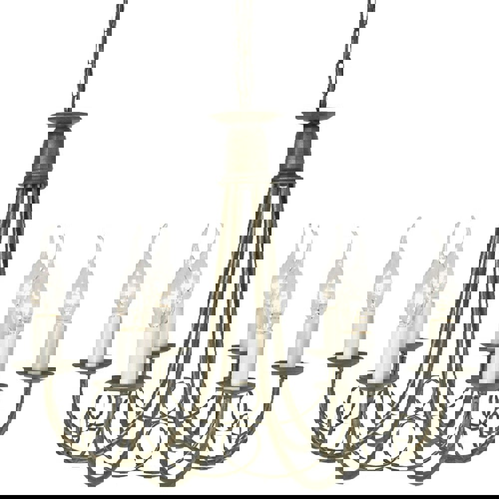 6 Bulb Chandelier Hanging Pendant LIght Black Gold LED E14 60W Bulb Loops