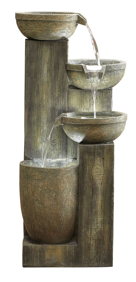 Tranquillity Water Features Ash Columns with Lights Modern Water Feature