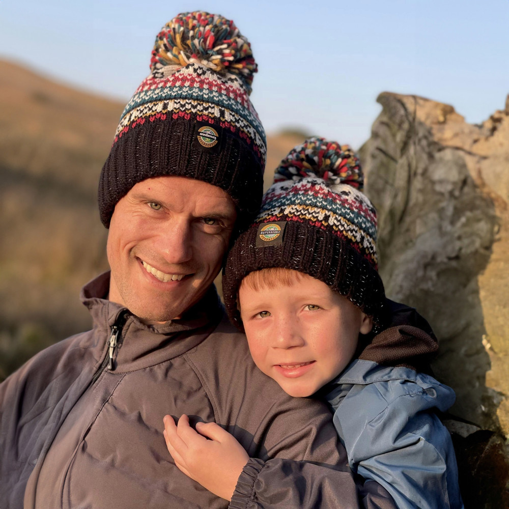 Superbobble Black Traditional Nordic Bobble Hat Bundle - Jet