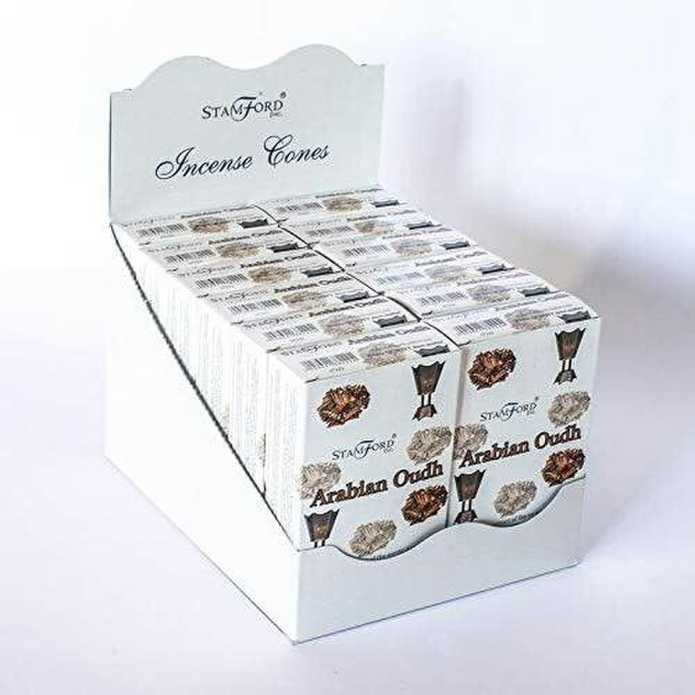 Stamford Arabian Oudh Incense Cones for Home Fragrance, 12 packs