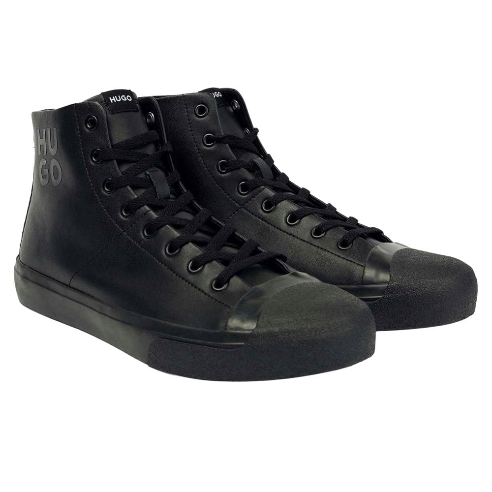 Hugo Mens Dyer Leather High Top Trainers - Black