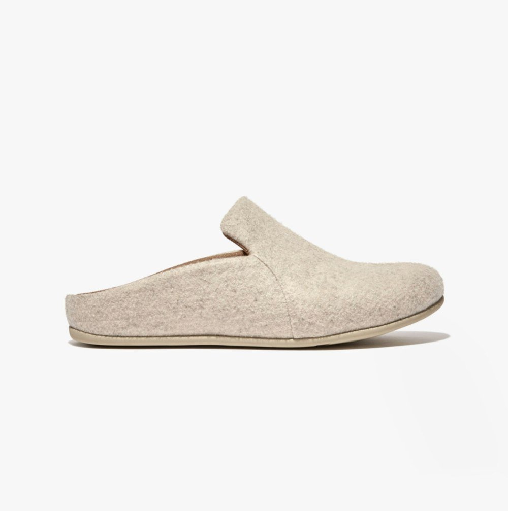 FitFlop CHRISSIE II HAUS e01 Womens Felt Slippers Ivory