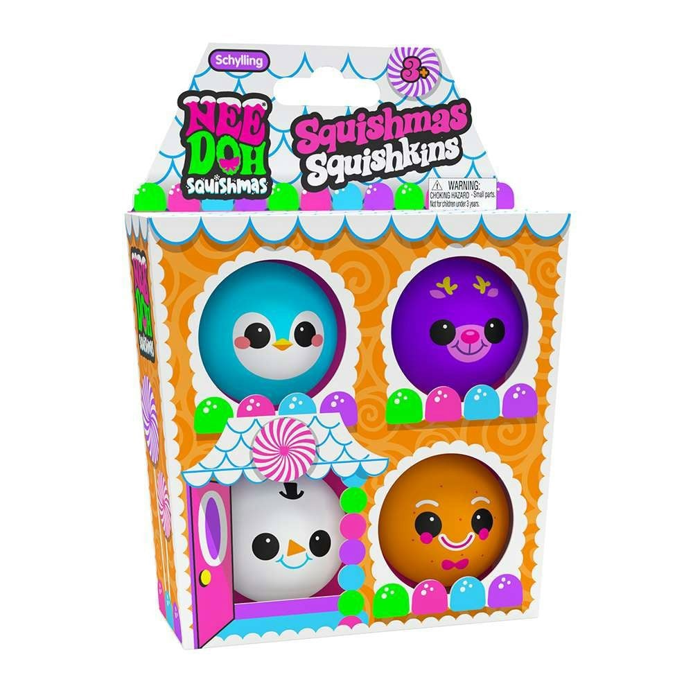 NeeDoh Squishmas Squishkins Nee Doh - 4 Piece Christmas Nee Doh Stress Ball