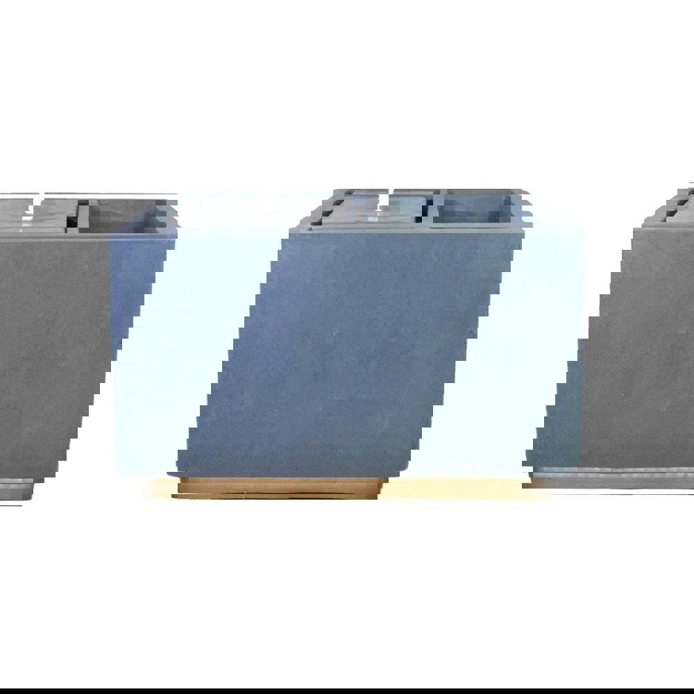Ivyline Outdoor Contemporary LED Cube Waterfeature with Planter Cement