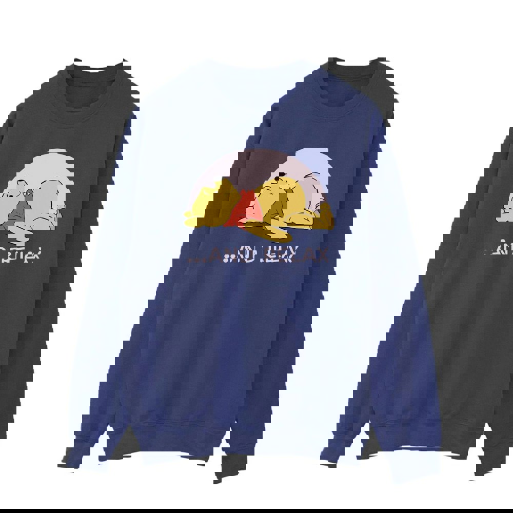 Disney Mens Winnie The Pooh Relax Sweatshirt - Navy Blue