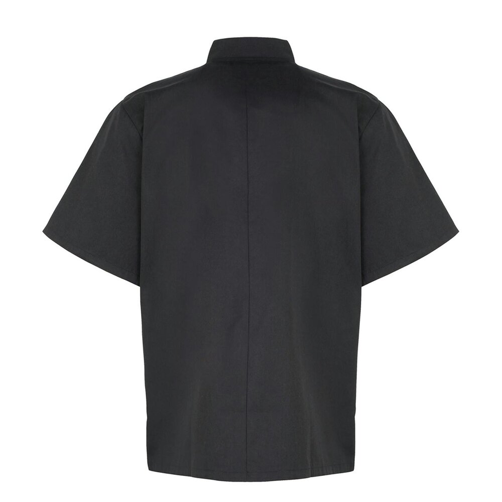Premier Unisex Adult Stud Front Short-Sleeved Chef Jacket - Black