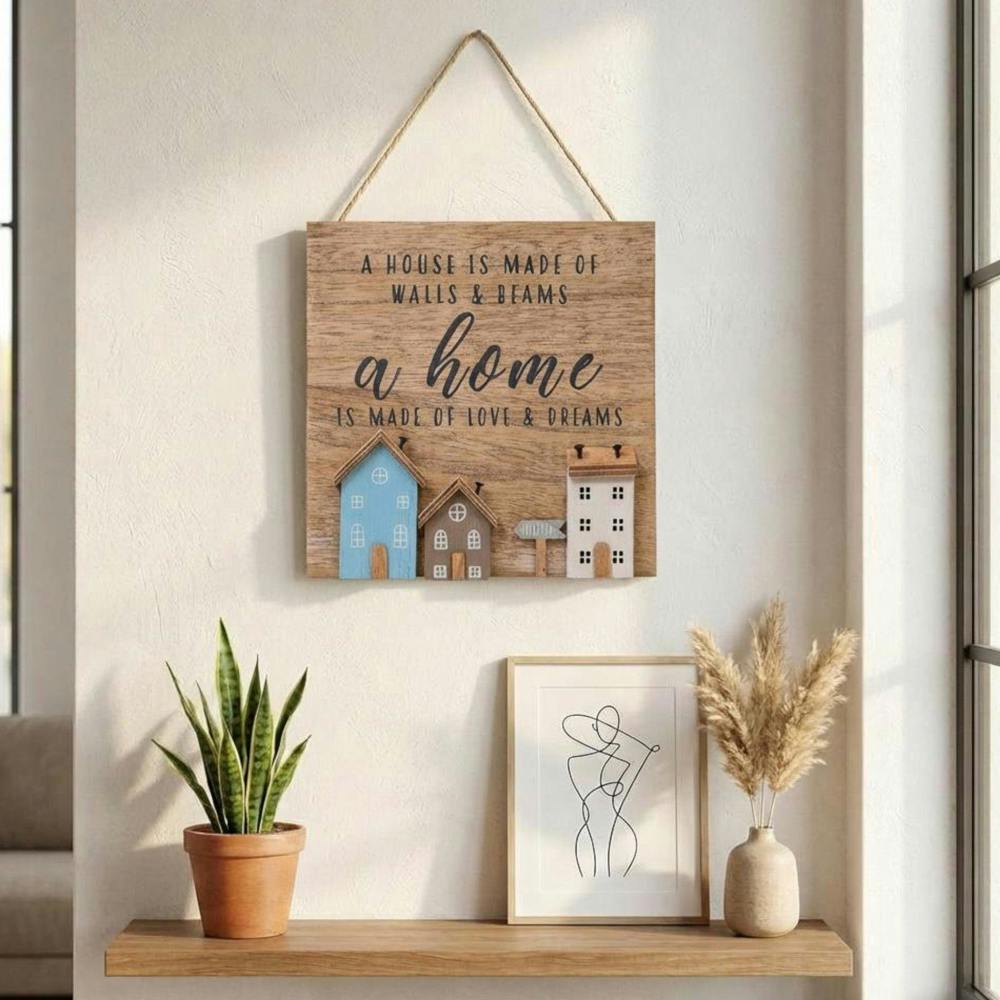 Garden Greatness Hanging Wooden Love Home Sign