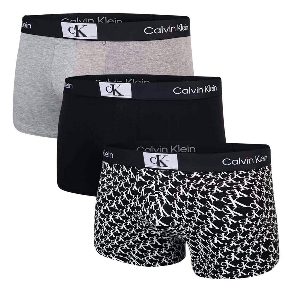 Calvin Klein Mens Boxer Shorts (Pack of 3) - Black/White/Grey