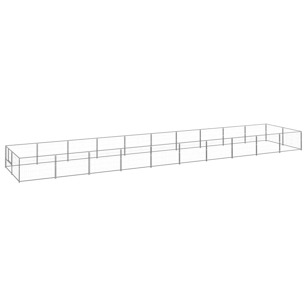 Berkfield Dog Kennel Silver 20 m2 Steel