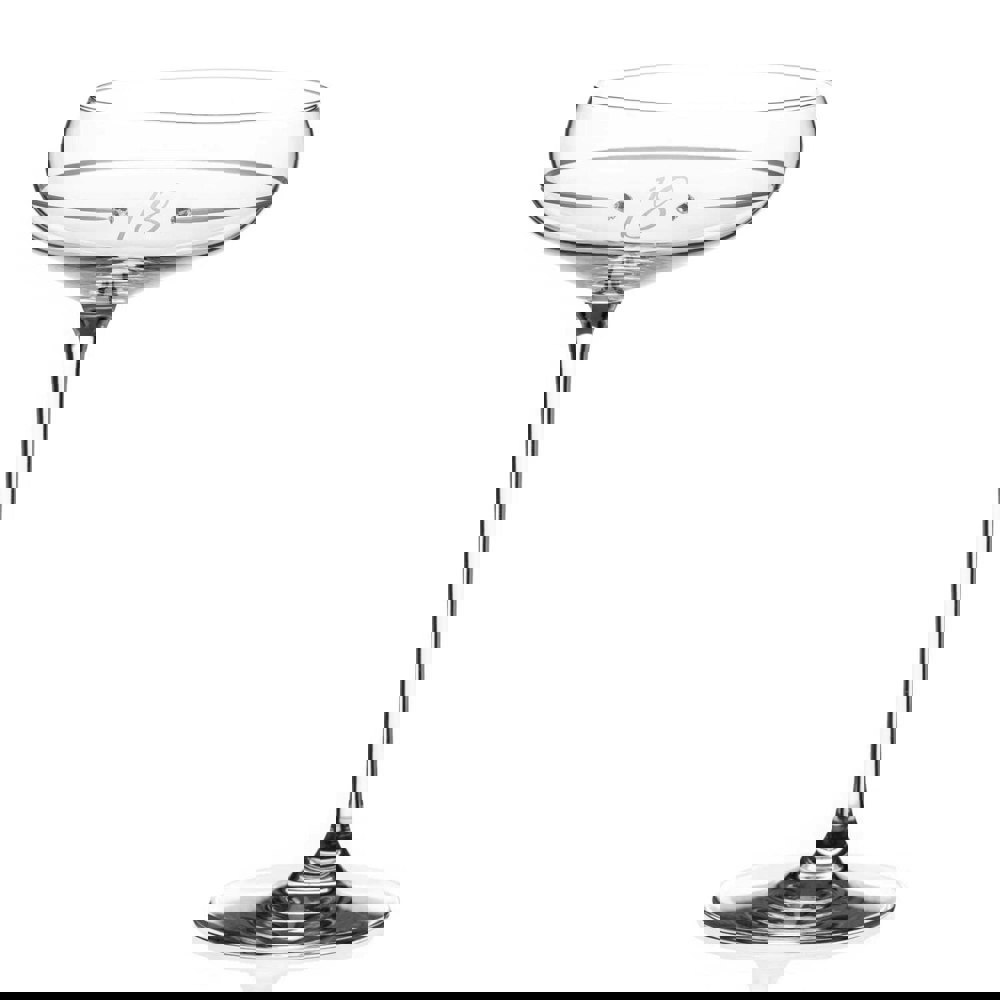 Diamante 18th Birthday Champagne Saucer Adorned with Swarovski Crystals®