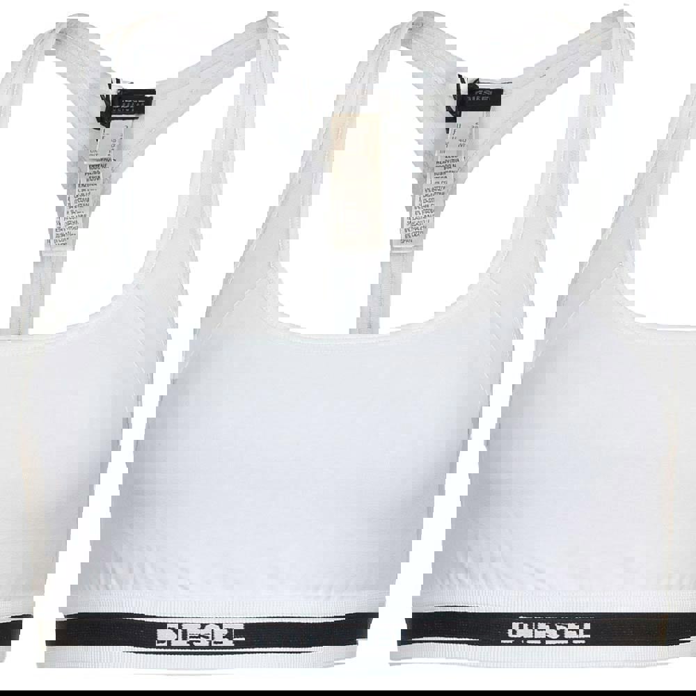 Diesel MILEY Cotton Stretch Mesh Bralette, White