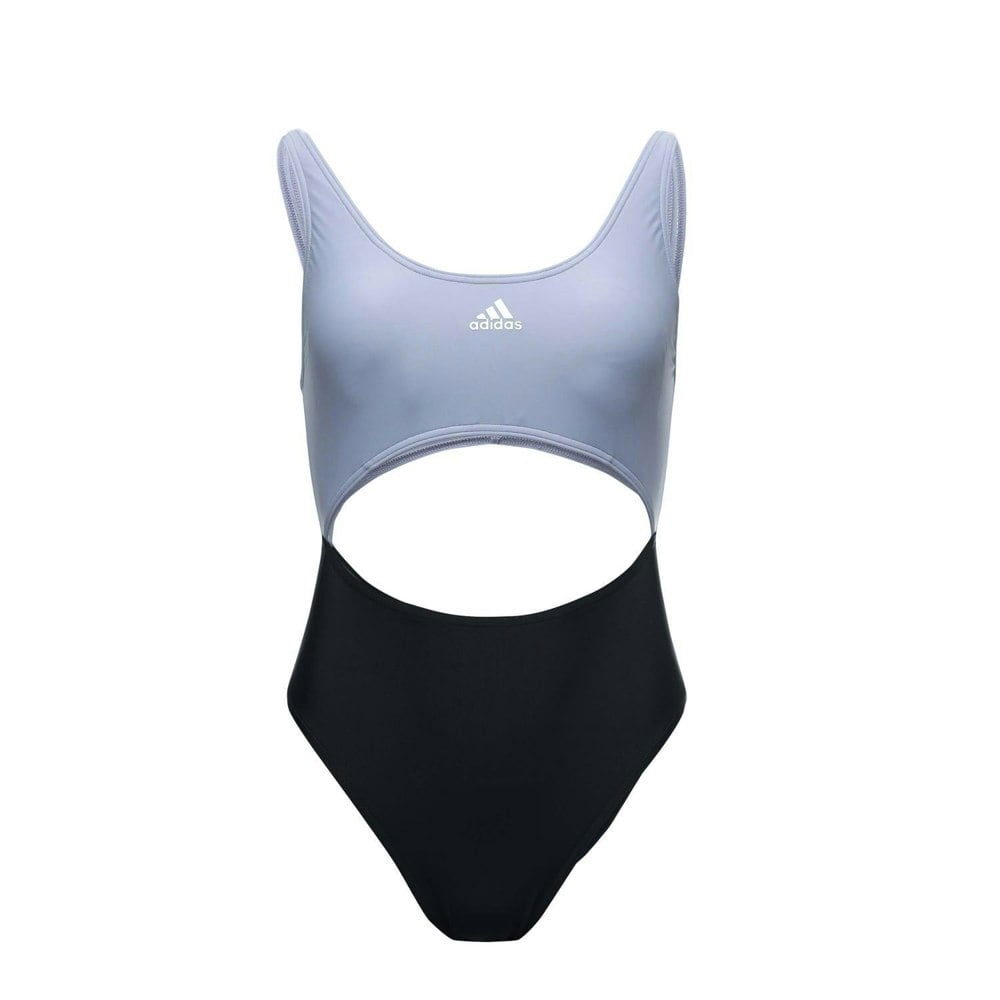 Adidas Womens Colour Block One Piece Swimsuit - Silver/Violet
