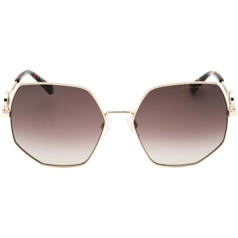 Marc Jacobs Havana Leg Ends Gold Sunglasses One Size