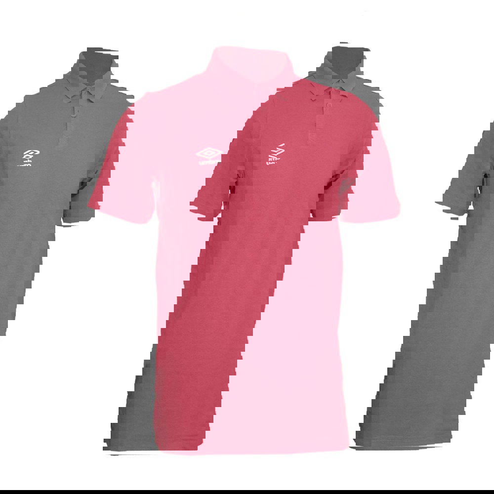 Umbro Mens Essential Polo Shirt - New Claret/White