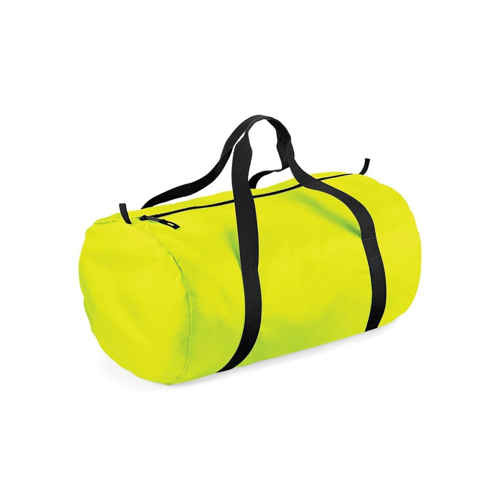 Bagbase Barrel Packaway Duffle Bag - Fluorescent Yellow/Black