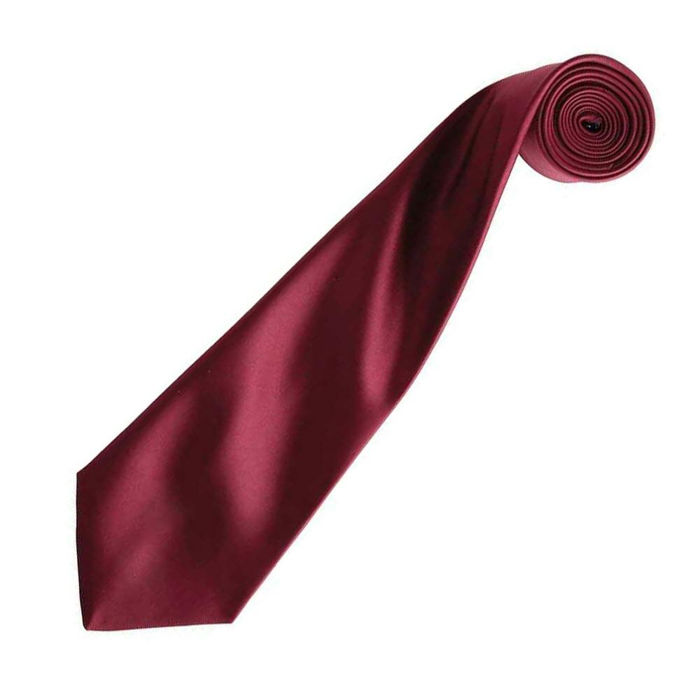 Premier Unisex Adult Colours Satin Tie - Burgundy
