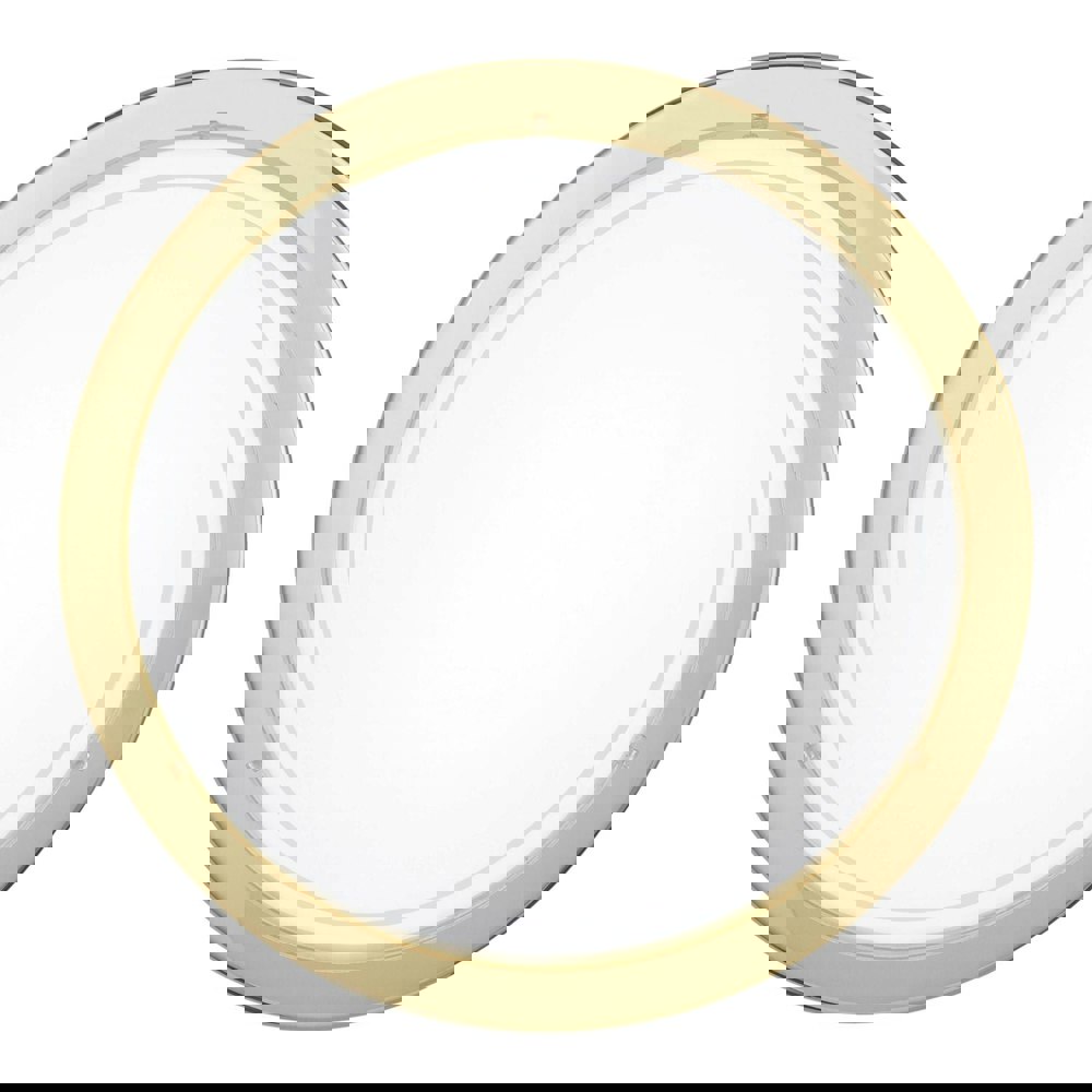 Wall Flush Ceiling Light Brass Shade White Clear Glass Painted Bulb E27 1x60W Loops